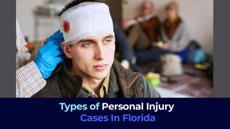 A picture of a young man with injury in his head with the title "Types of Personal Injury Cases In Florida